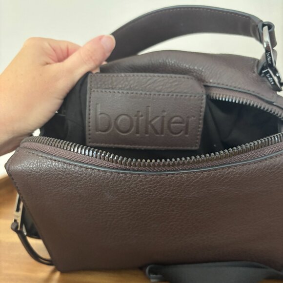 Botkier New York Brown Pebble Leather Purple Suede Top Handle Crossbody - Picture 11 of 11